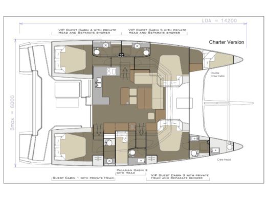 Catamaran Dufour Dufour 48 Boat layout