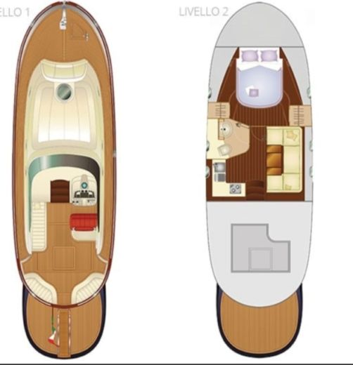 Motorboat Apreamare 38 confort Planimetria della barca