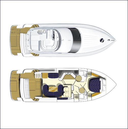 Motorboat Princess Flybridge 40 Boat layout