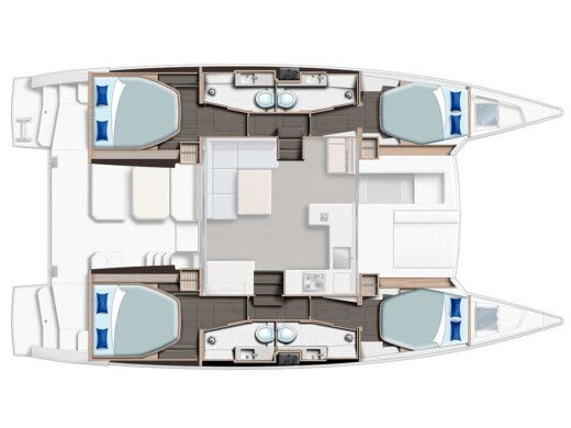 Catamaran  Moorings 4200 Plan du bateau