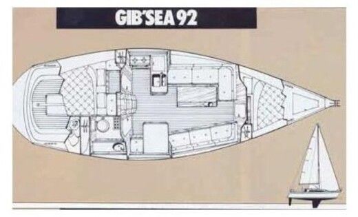 Sailboat GIBSEA - GIBERT MARINE GIBSEA 92 Plan du bateau