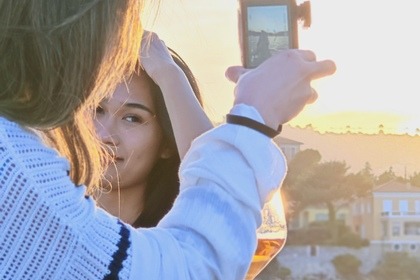 Sunset and diner in the bay