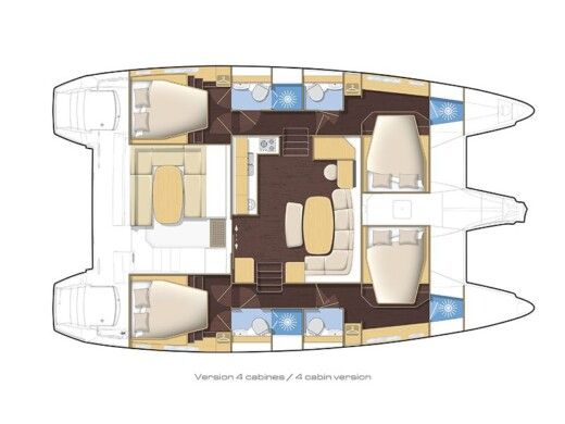 Catamaran LAGOON 421 Boat layout