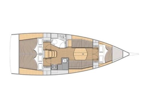 Sailboat Beneteau Oceanis 34.1 Boot Grundriss