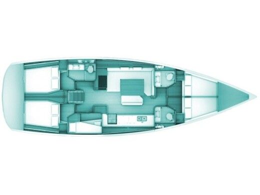 Sailboat JEANNEAU SUN ODYSSEY 509 Planimetria della barca