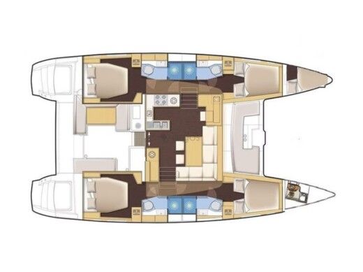 Catamaran  Lagoon 450 Fly Boat layout