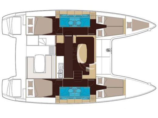 Catamaran LAGOON 400 S2 Planimetria della barca