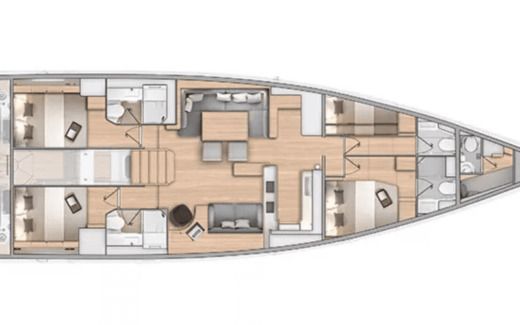 Sailboat Beneteau Oceanis 60 Boat layout