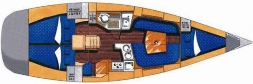 Sailboat ELAN Performance 37 Plano del barco