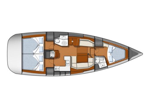 Sailboat Jeanneau SunOdyssey 42DS Plan du bateau