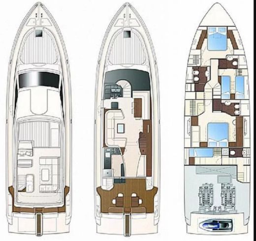 Motor Yacht Ferretti 630 Plano del barco