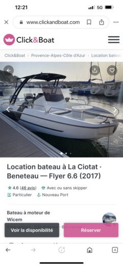 La Ciotat Motorboat Beneteau Flyer 6.6 alt tag text