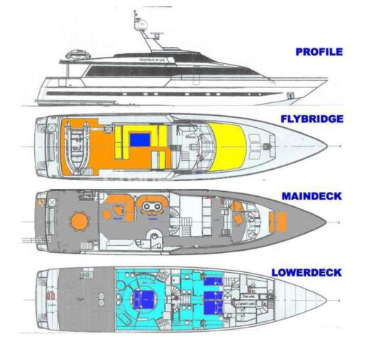 Motor Yacht Mulder Design Hessen Plattegrond van de boot