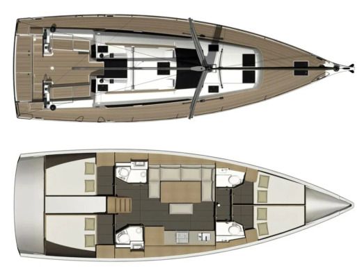 Sailboat Dufour Dufour 460 Grand Large Σχέδιο κάτοψης σκάφους