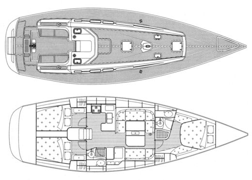 Sailboat GRAND SOLEIL 45 Boat layout