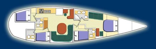 Sailboat La Rochelle Dynamique 62 Planimetria della barca