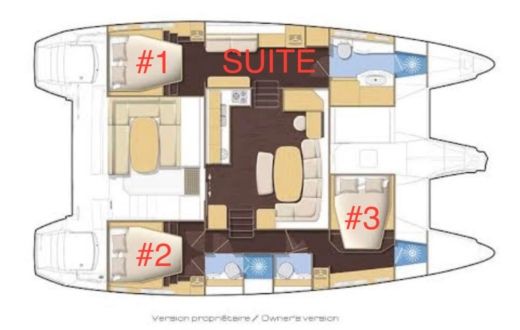 Catamaran Lagoon 421 Boat layout