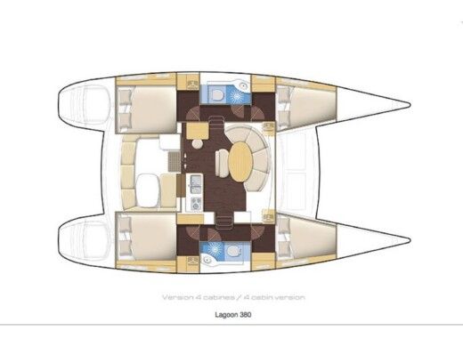 Catamaran Lagoon Lagoon 380 Boat layout