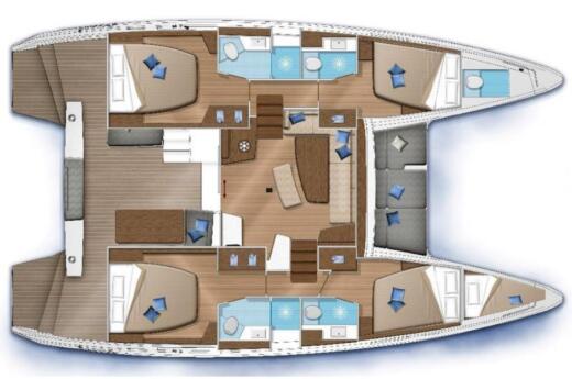 Catamaran LAGOON 42 Plattegrond van de boot