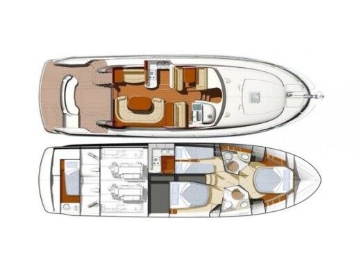 Motorboat JEANNEAU PRESTIGE 46 FLY Boat design plan