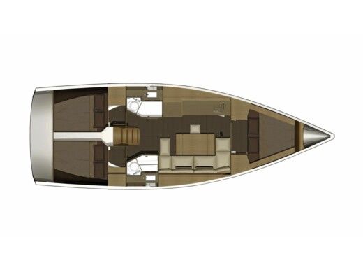 Sailboat SCAFO - Dufour 382 Grand`Large (3 cabins, 2 heads, from 2018) Boat design plan