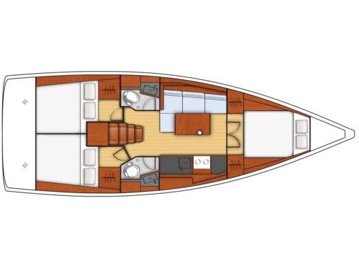Sailboat Beneteau Oceanis 38.1 Σχέδιο κάτοψης σκάφους