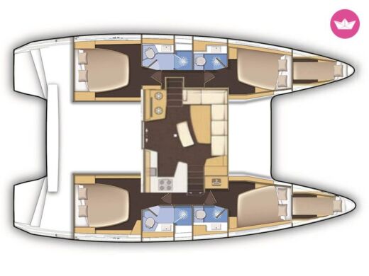 Catamaran Lagoon Lagoon 42 Boot Grundriss