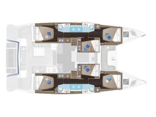 Catamaran  Lagoon 51 Boat layout