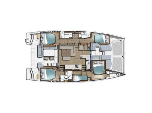 Catamaran  Moorings 4600 Boat layout