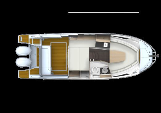 Motorboat Jeanneau Cap Camarat 9.0 Wa Plattegrond van de boot