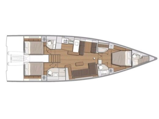 Sailboat  First 53 Plattegrond van de boot