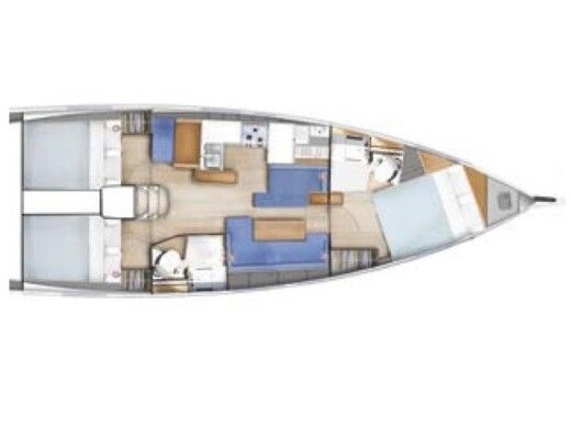 Sailboat Jeanneau Sun Odyssey 410 Performance Planimetria della barca