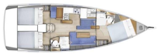 Sailboat Jeanneau Sun Odyssey 410 Plano del barco