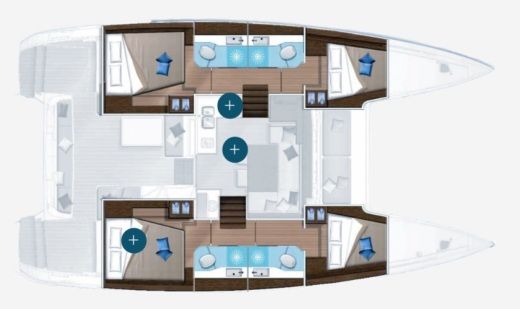 Catamaran Lagoon Lagoon 40 Boot Grundriss