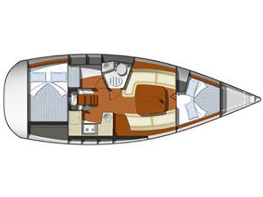 Sailboat  Sun Odyssey 32i Σχέδιο κάτοψης σκάφους