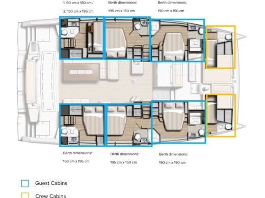 Catamaran BALI - CATANA Bali 5.4 Boot Grundriss