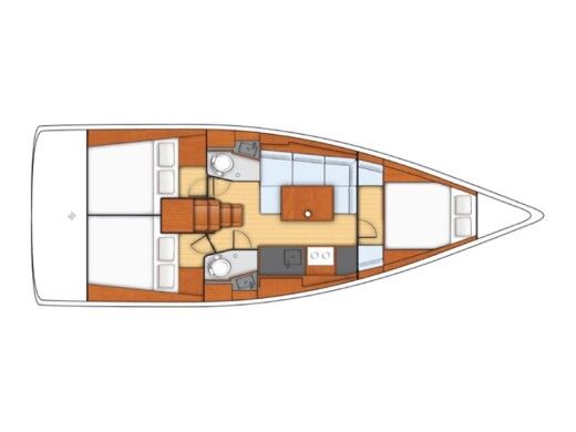 Sailboat Sunsail 38 Plano del barco