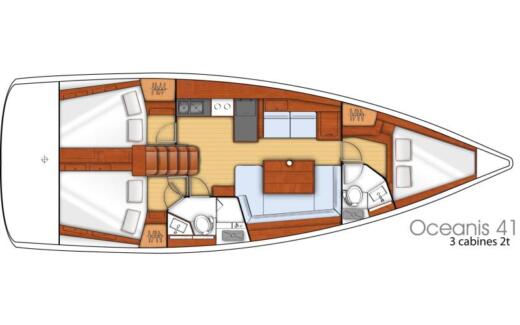 Sailboat Beneteau Oceanis 41.1 Planimetria della barca