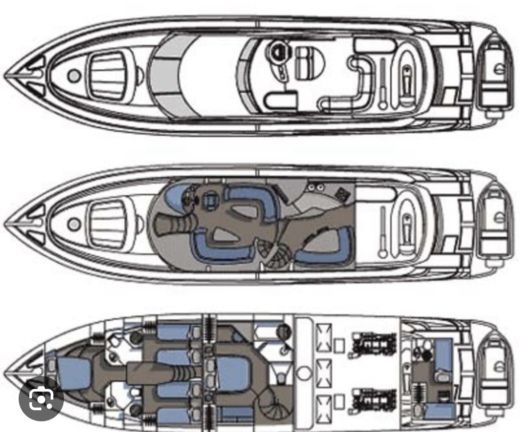 Motor Yacht Sunseeker Manhattan 74 Plattegrond van de boot