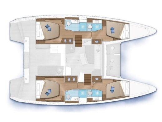 Catamaran  Lagoon 42 Plattegrond van de boot