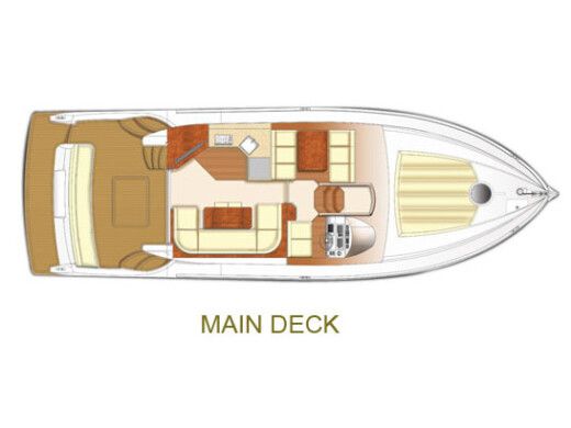Motorboat  Majesty 44 Fly Boot Grundriss