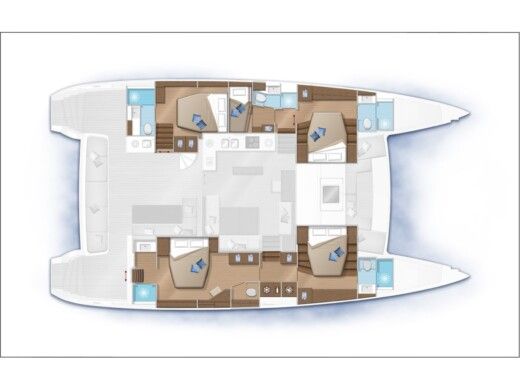 Catamaran  Lagoon 560 Σχέδιο κάτοψης σκάφους