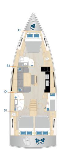 Sailboat Hanse Hanse 460 Boat layout