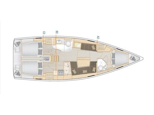 Sailboat HANSE 418 Boat layout