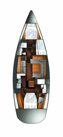 Sailboat Wauquiez Pilot Saloon 48 Boot Grundriss