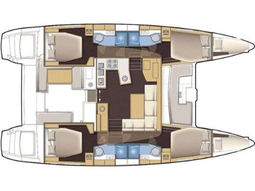 Catamaran Lagoon 450 Flybridge boat plan
