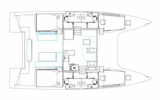 Catamaran  NAUTITECH OPEN 46 (4 CAB + 2 / 4 SDB) Plan du bateau