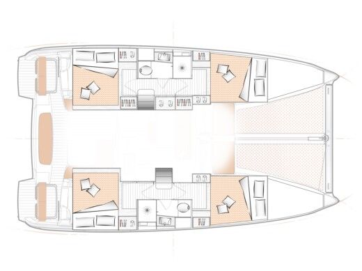 Catamaran  Excess 11 Boot Grundriss