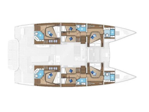 Catamaran  Lagoon 55 boat plan