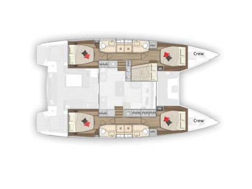 Catamaran  Lagoon 50 Plattegrond van de boot